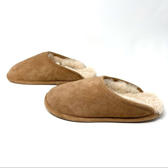 Brand NEW Chestnut Suede Bottom Scuff Sherpa Lined Slippers Size 6 ( Like Ugg) - Picture 4 of 6